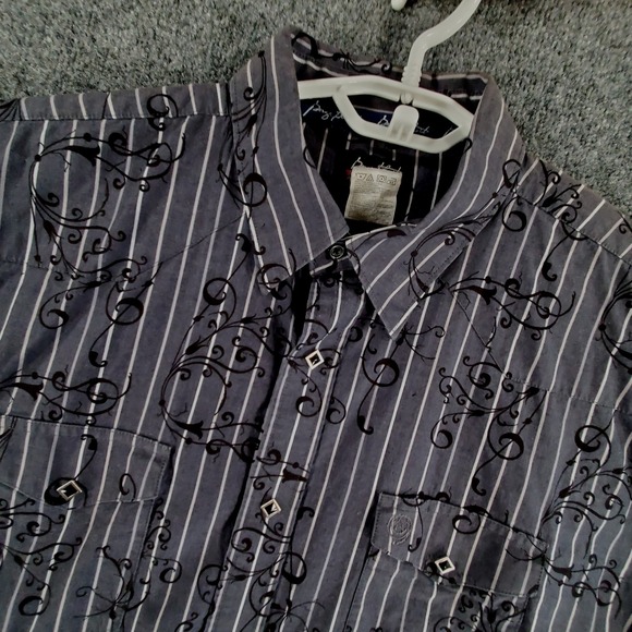Wrangler Other - Wrangler Shirt Mens XXL Troubadour Collection George Strait Gray Striped Western